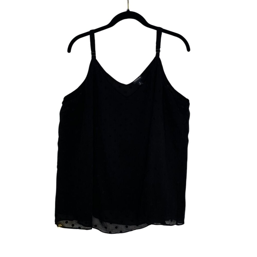Torrid Black Flocked Semi-Sheer Lined Camisole with Adjustable Straps, Sz 2 #273 - Picture 5 of 13